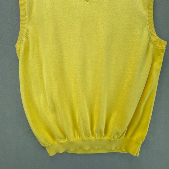 Brooks Brothers 346 Sweater Vest Mens Extra Large Yellow Pullover Supima Cotton - Picture 3 of 12